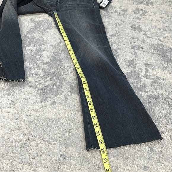 NWT Hudson Holly High Rise Crop Flare Jeans Washed Black Patched Slit Sz 25 - Picture 11 of 15